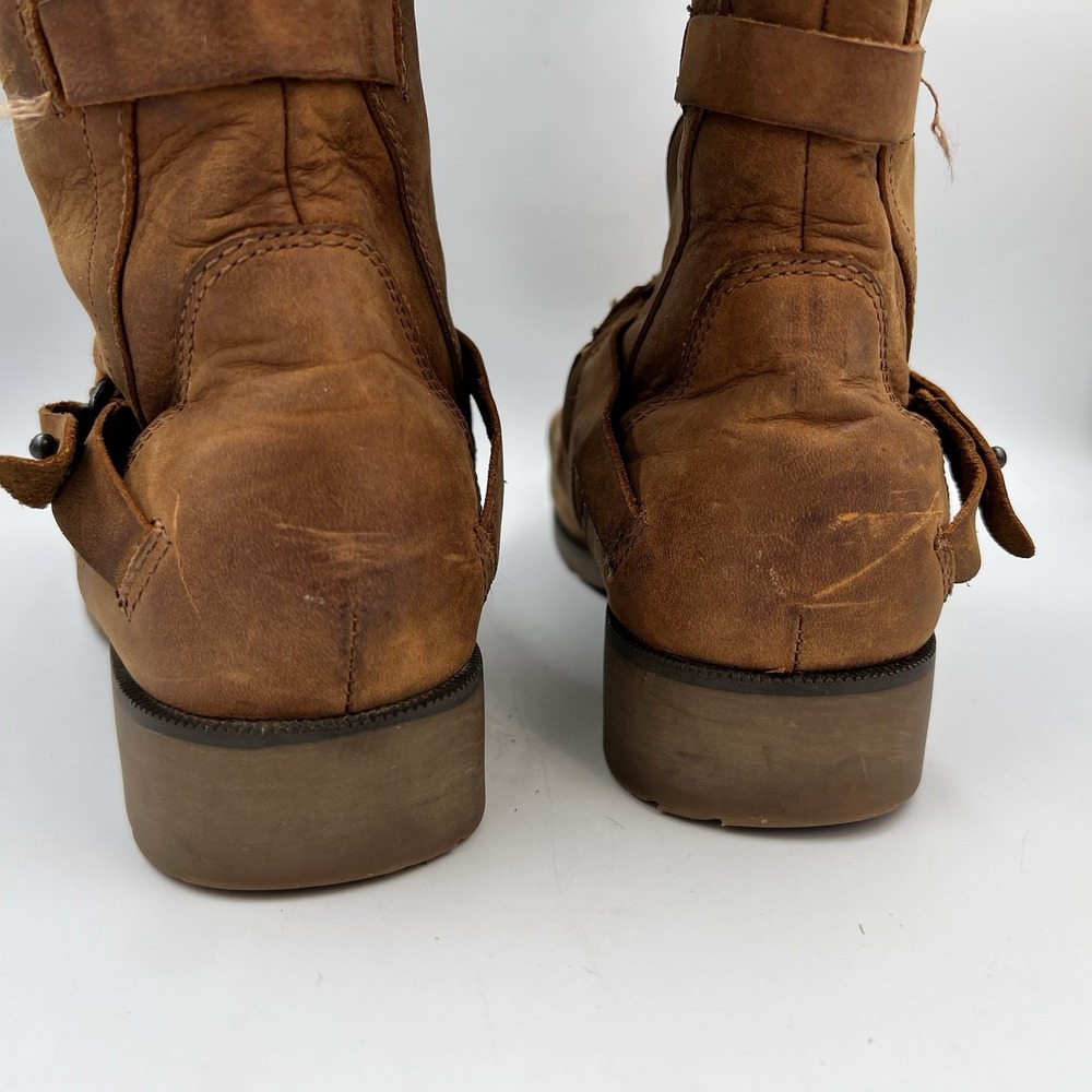 Teva De La Vina Tall Riding Boots Women's 9 Brown Leather Zip Waterproof 1003011 - Picture 5 of 11